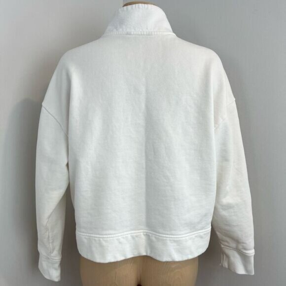 Tommy Hilfiger Women's Medium White Oversized 1/4 Zip Pullover Sweater Ring Zip - Picture 16 of 16